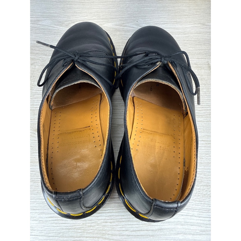Dr. Martens Women 8 1461 Made in England Oxford Shoes Black Leather Bex Lug Sole - Picture 10 of 11